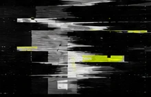 Texture graphique glitch, noire et jaune acide